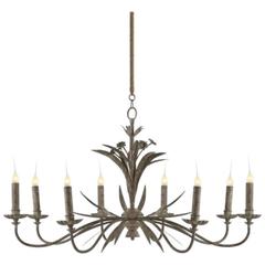 One Pair of Eight-Arm Chandeliers with Grey Zink Finish 8