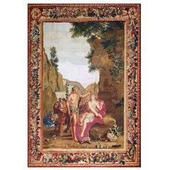 Rare Antique Tapestry Beauvais, 17th Century, Bacchus and Ariane 6