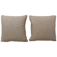 Pair of Vintage French Red and Blue Plaid Decorative Pillows 9