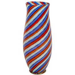 Striking Italian Ribbon Glass Vase by Dino Martens for Aureliano Toso 11