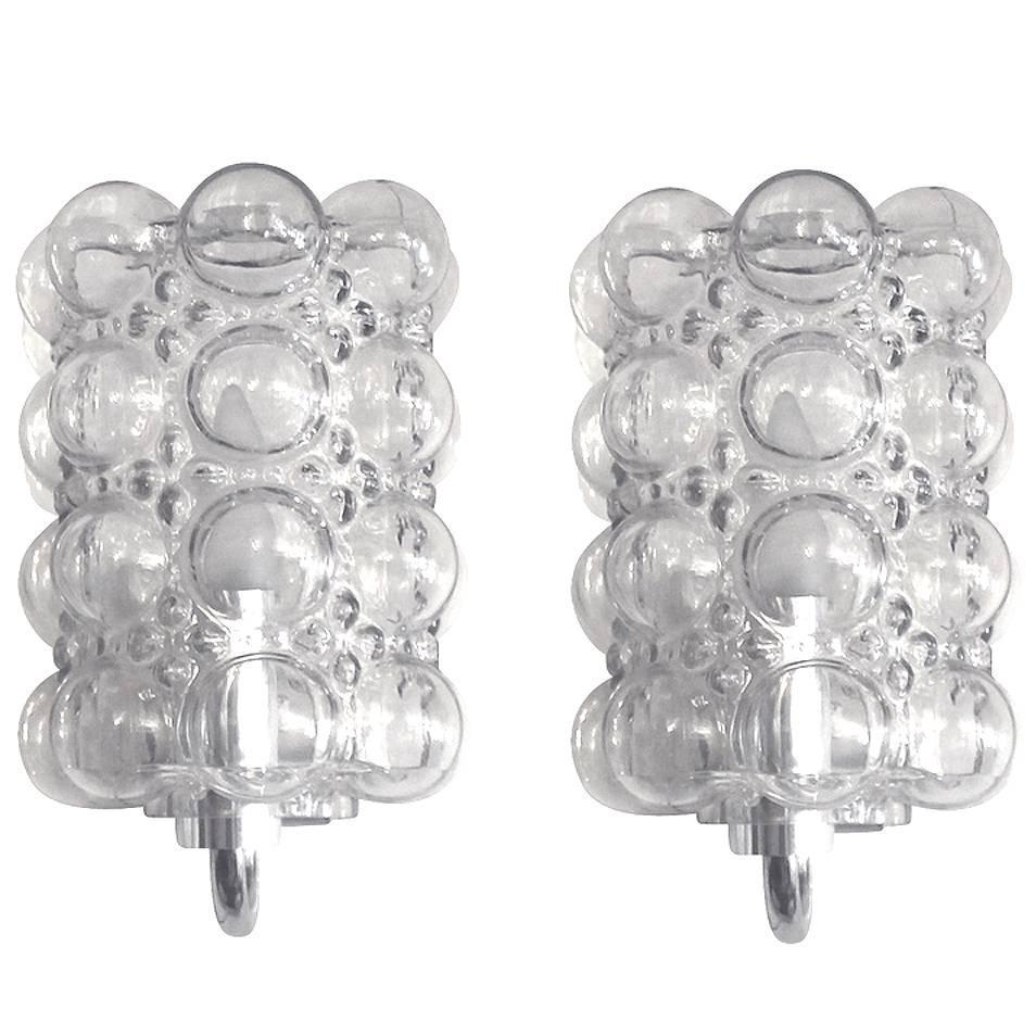 Pair of Limburg Chrome Bubble Glass Sconces Wall Fixtures Modernist Design 60s at 1stdibs
