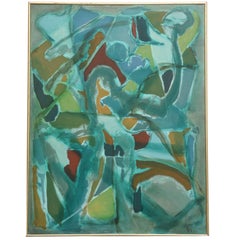 Vintage Danish Abstract Composition by Eva Beyer, 1974