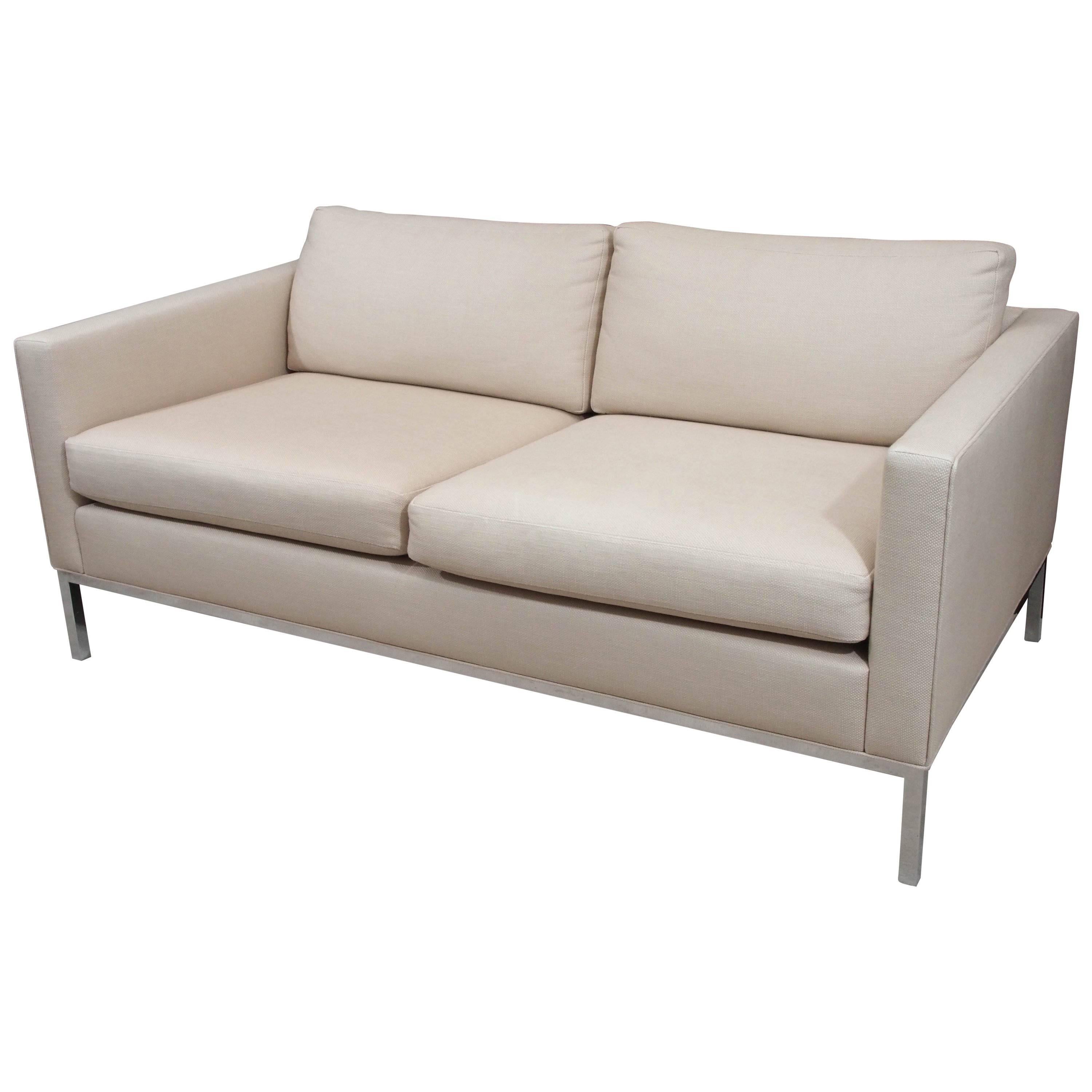 Knoll Style Two-Seat Upholstered Sofa For Sale