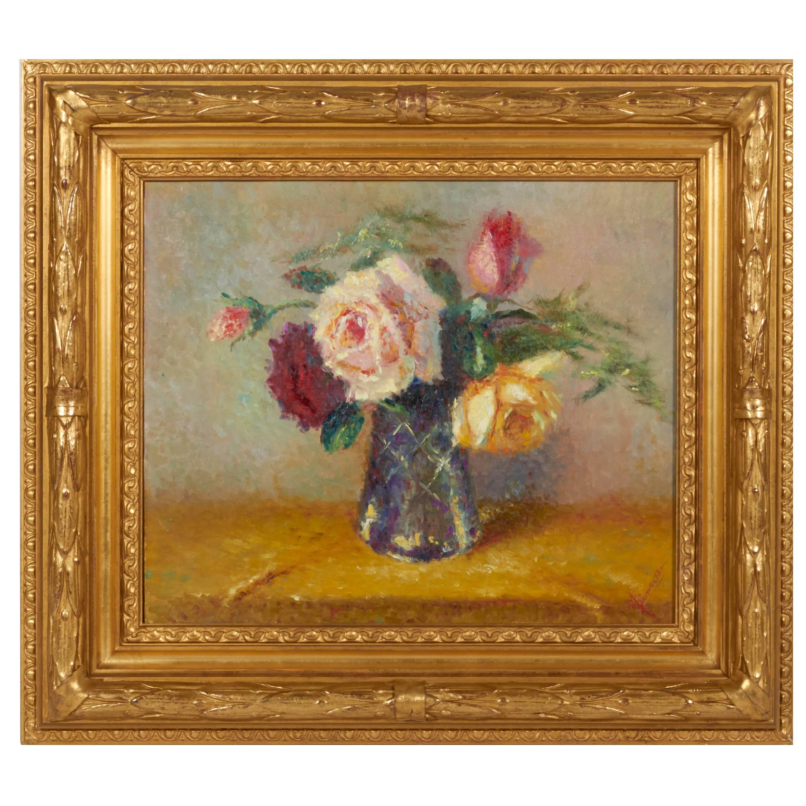 Flowers in Vase Painting For Sale