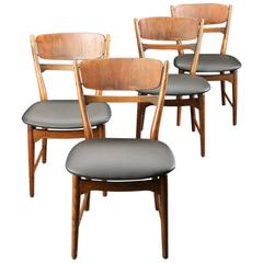 Scandinavian Modern Set of Four Chairs by Arne Wahl Iverson