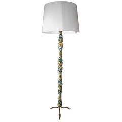Italian Sculptural Ceramic and Brass Floor Lamp 6