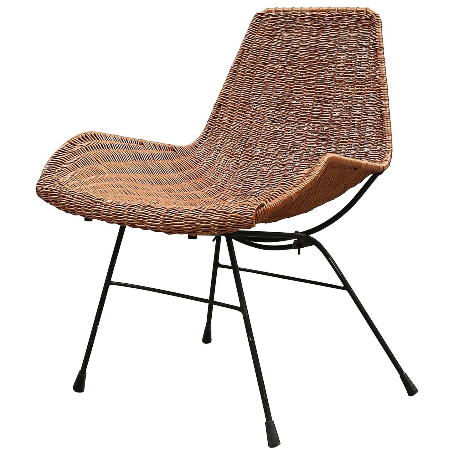 Mid-Century Wicker Chair Designed by Kerstin Hörlin-Holmquist