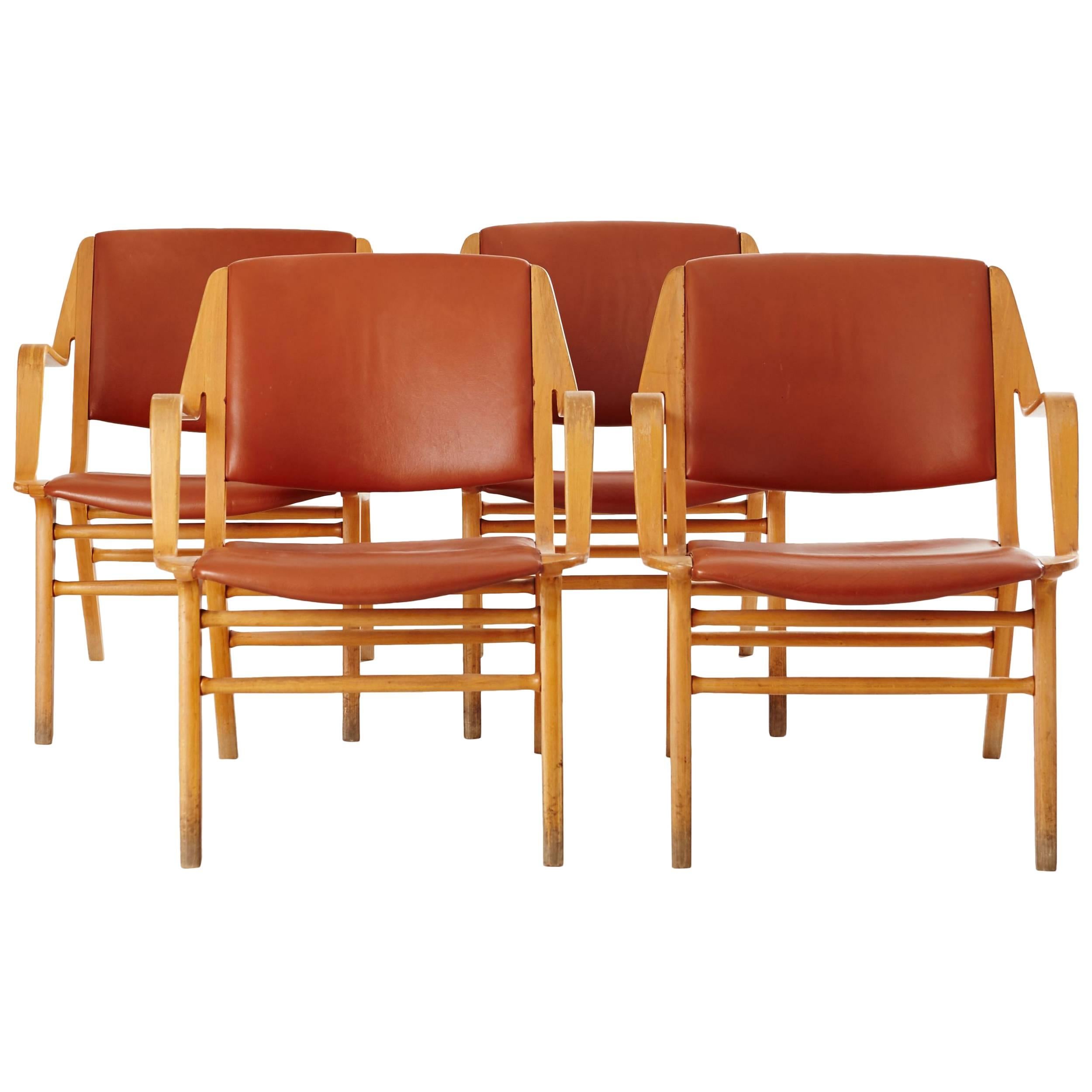 Set of Four Ax Chairs by Peter Hvidt and Orla Mølgaard-Nielsen For Sale