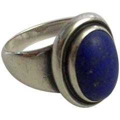 Georg Jensen Sterling Silver Ring #46B Ornamented with Lapis Lazuli