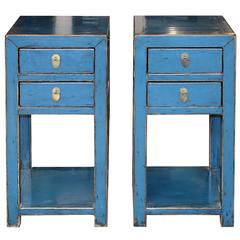Two-Drawer Blue Table