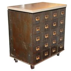 English Industrial Bank of Drawers, Circa 1940's