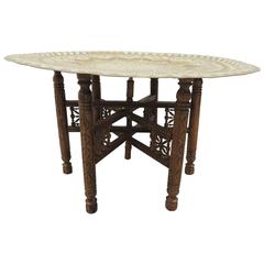 Large Round Hand-Hammered Moroccan Coffee Table 11