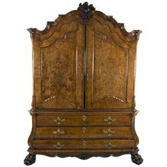 Dutch Burled Walnut Armoire, Mid-18th Century 12