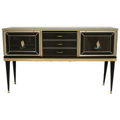 1950s Italian Chinoiserie Anodized Aluminum Sideboard by Umberto Mascagni 4