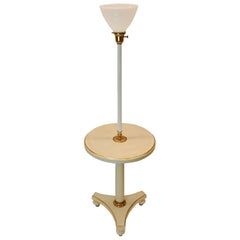 20th Century Empire Style Floor Lamp in Crackled White Painted Finish