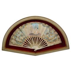 Framed 18th Century Hand-Painted Fan