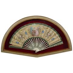 Framed 18th Century Hand-Painted Fan