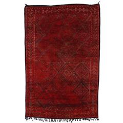 Mid-Century Modern Style Berber Moroccan Rug in Ravishing Red
