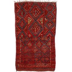 Mid-Century Modern Style Berber Moroccan Rug with Tribal Design 8