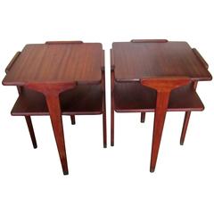 Pair Mid-Century Scandinavian Modern End or Night Stand Tables 7