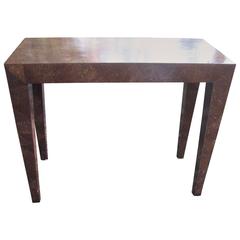 Vintage Coconut Veneer Console Table 12