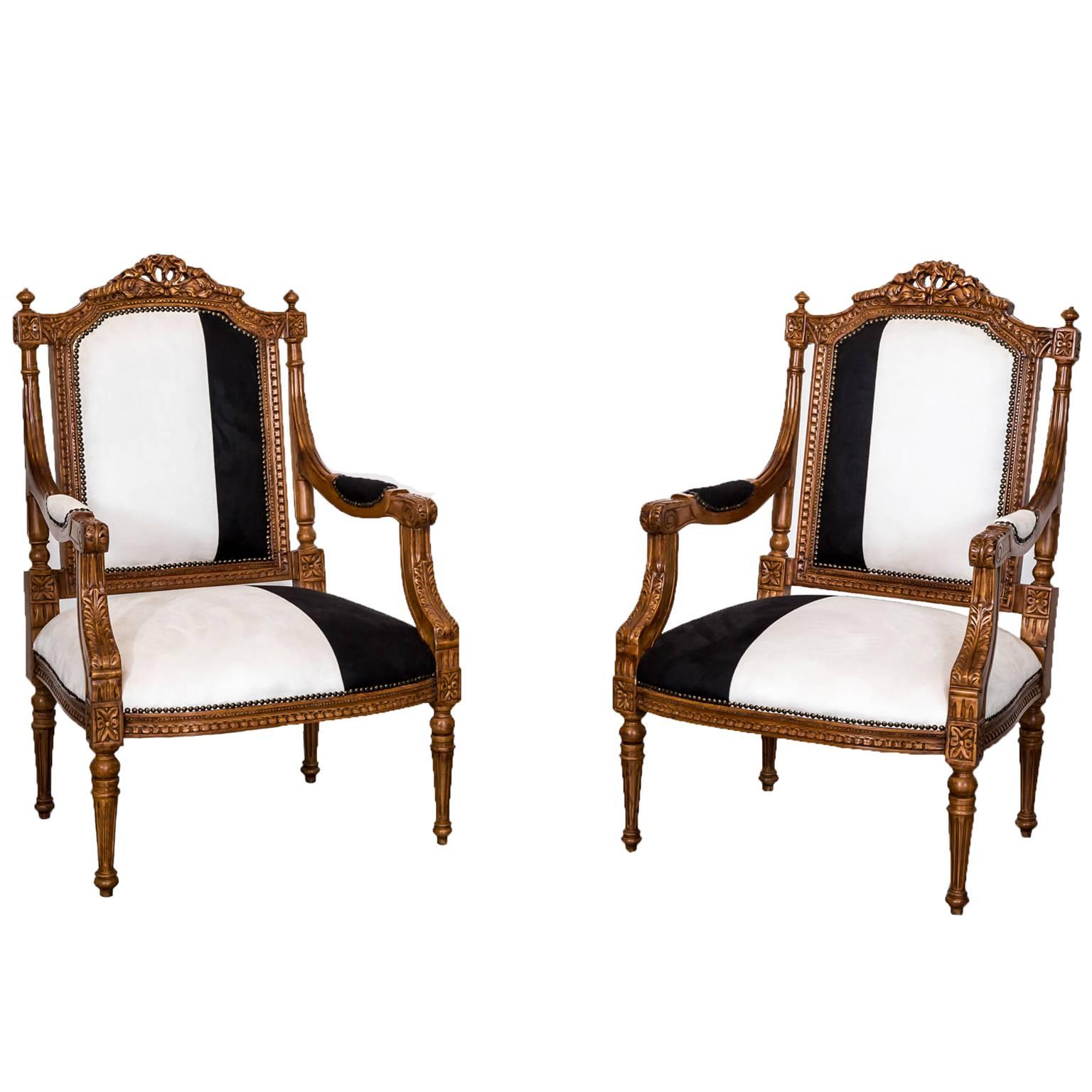 Pair of Antique Anglo-Indian or British colonial Open Armchairs For Sale