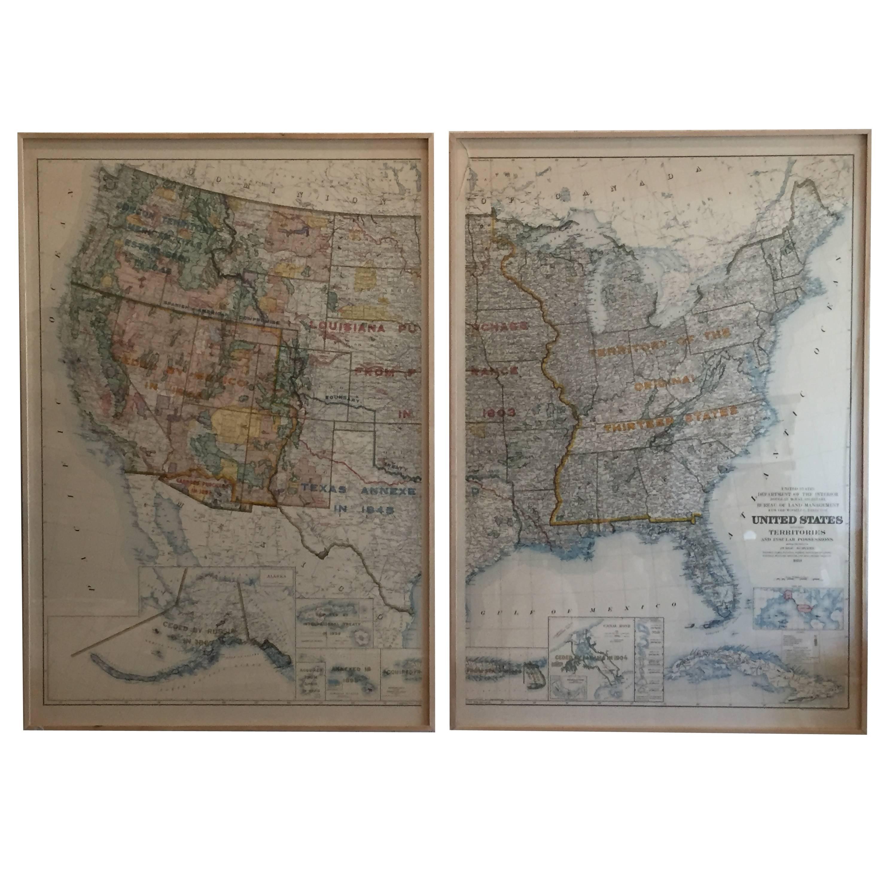 Map of United States Territories and Insular Possesssions, circa 1953 For Sale