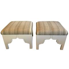 Fez Ottomans by Nathan Turner in French Linen Ticking