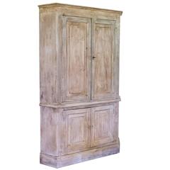 Antique Encoignure, Corner Cupboard, Pine, Louis XIV Style