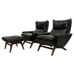 Rosewood and Leather Danish Lounge Chair by Georg Thams