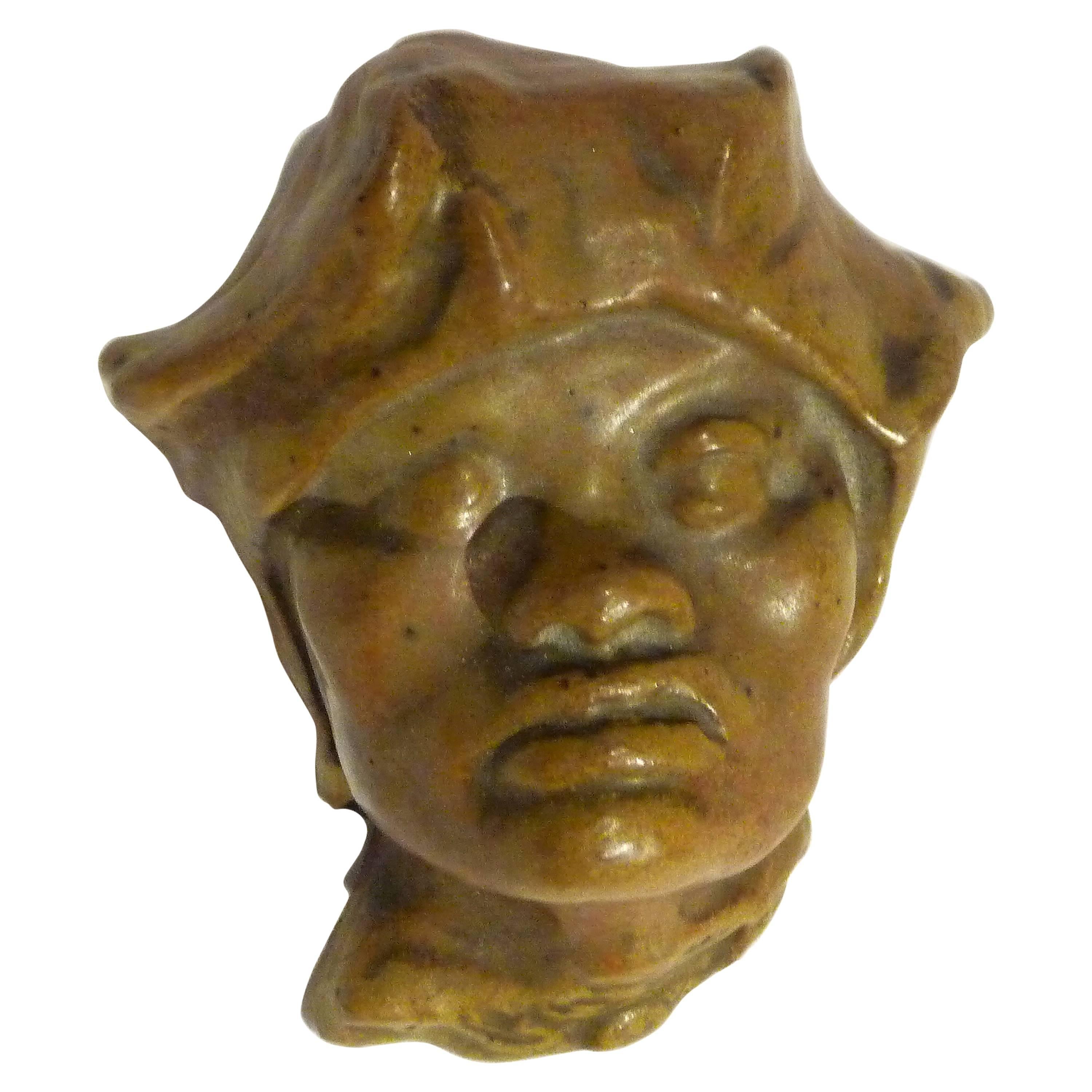 Pierre-Adrien Dalpayrat, Mask of an Eurasian, Signed For Sale