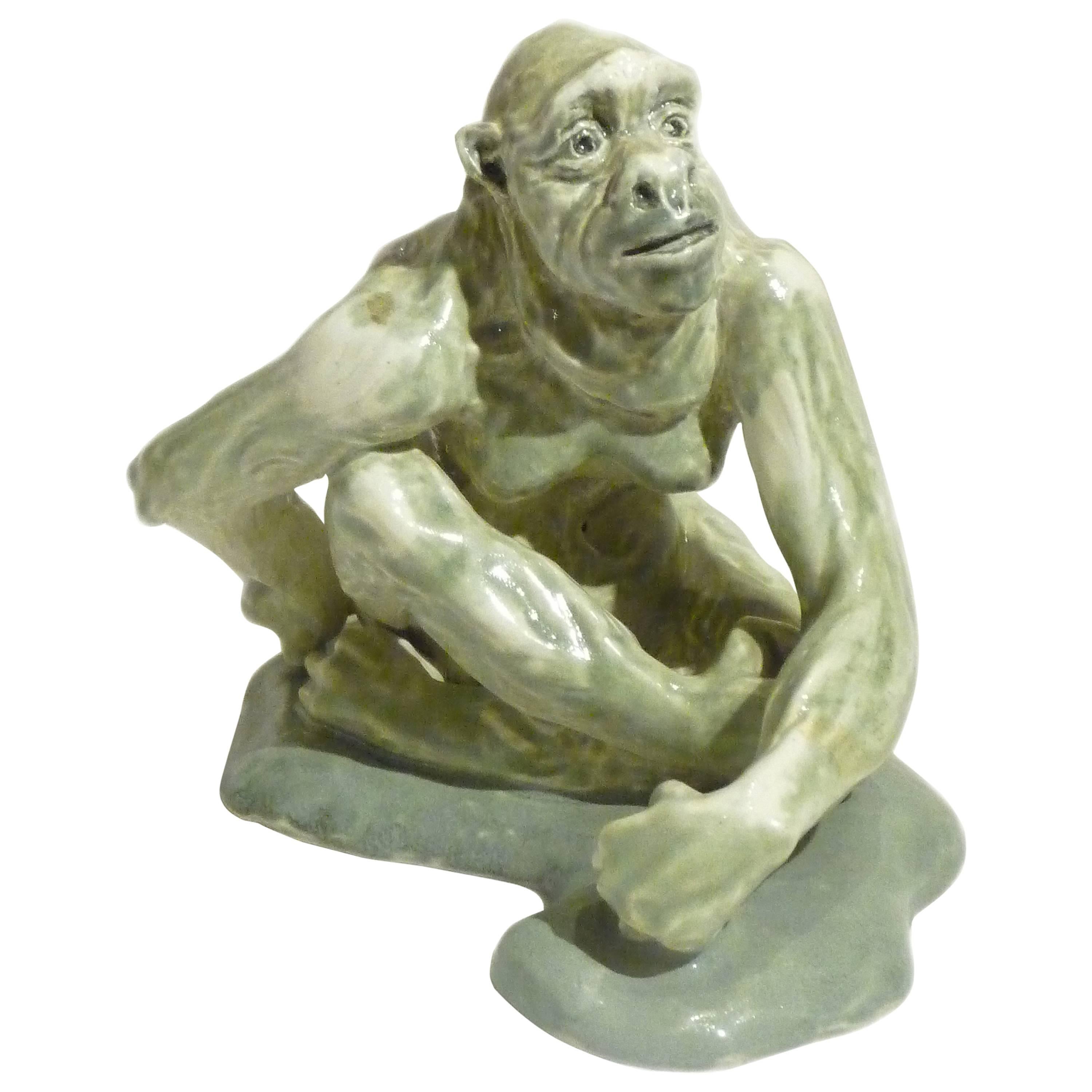 Pierre-Adrien Dalpayrat, Sculpture Representing a Female Monkey For Sale