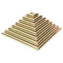 Italian Eight-Piece Pyramid Polished Brass Sculpture Trays/Style of Romeo Rega 4