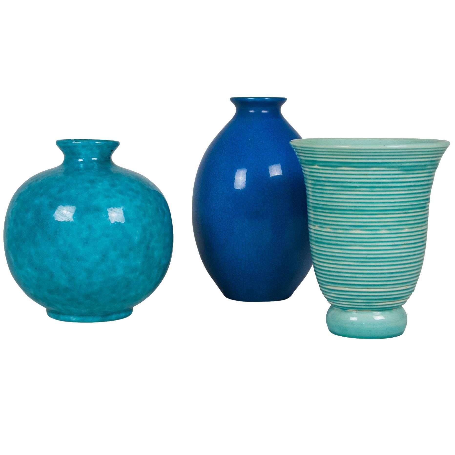 Three Continental Ceramic Vases, 1930s For Sale