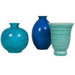 Vintage Three Continental Ceramic Vases, 1930s