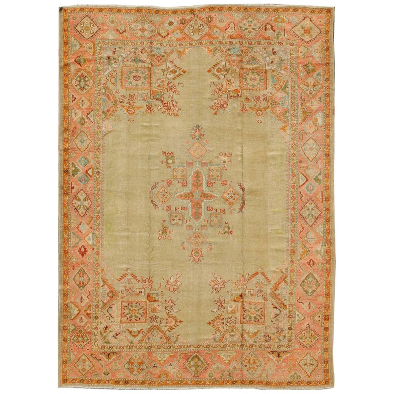 Antique Oushak Carpet For Sale at 1stDibs