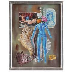 Vintage Aaron Bohrod Still Life "Blue Venus, " 1960s