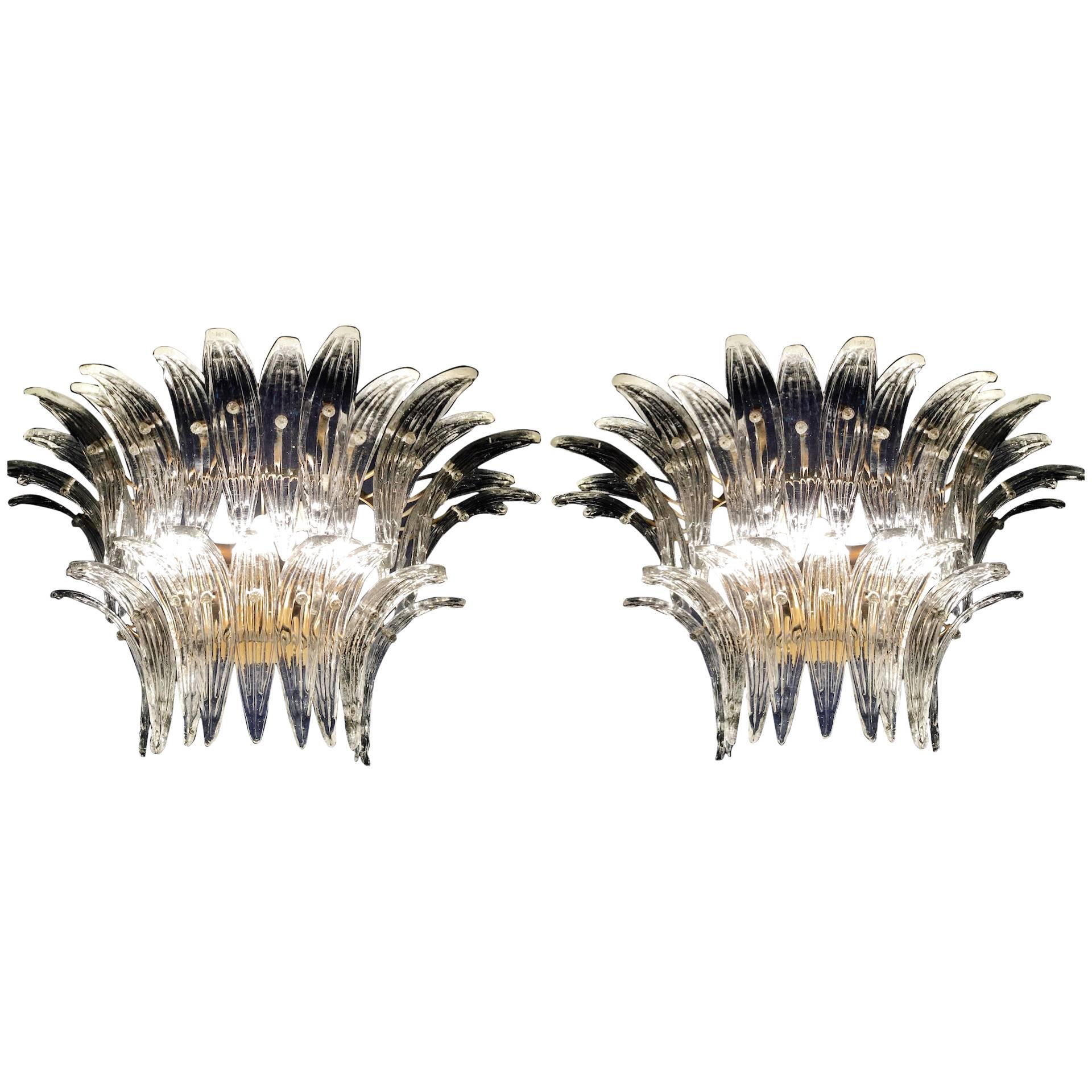 Greats Pair of Sconces of the Famous "Palmette" by Barovier & Toso, 1960