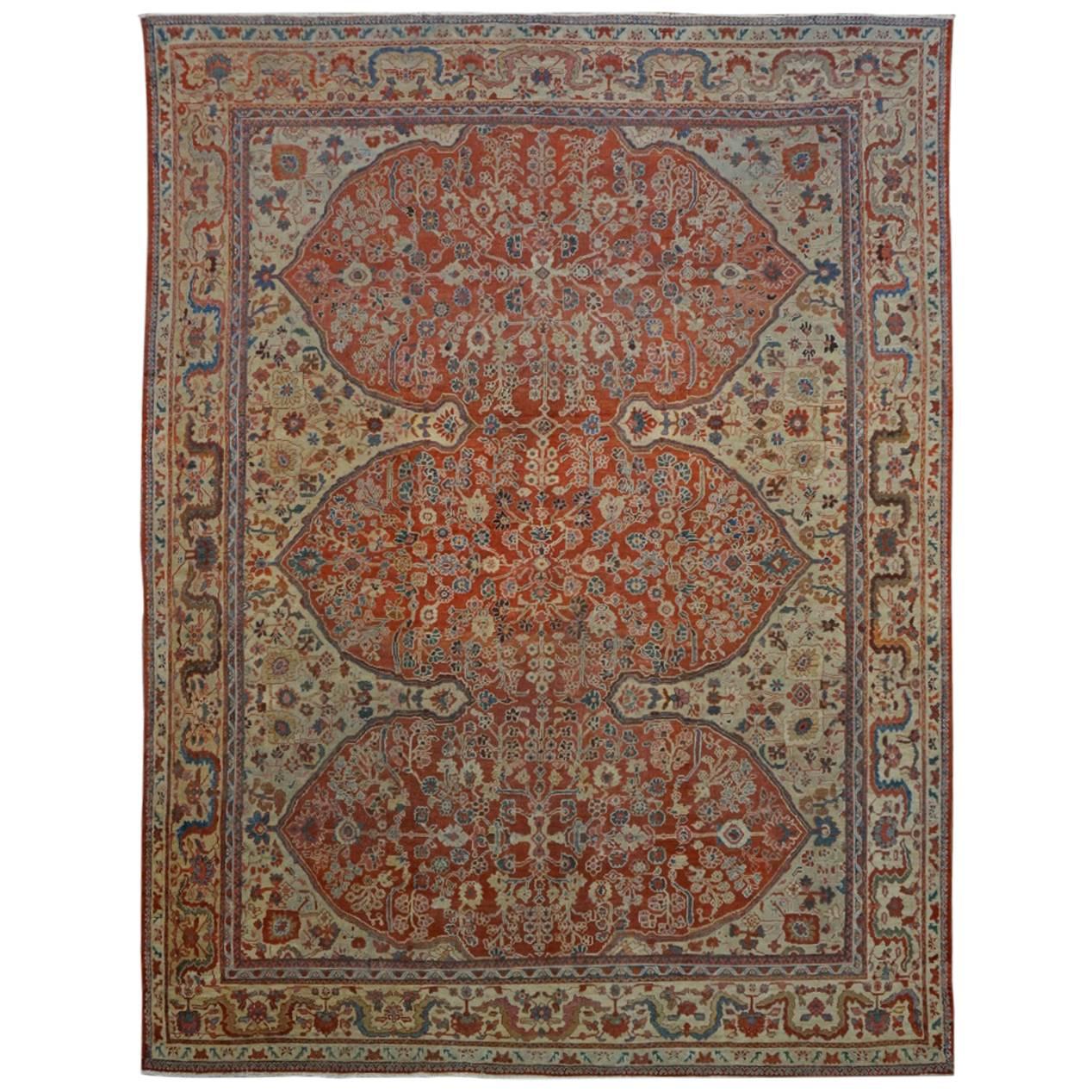 Persian Sultanabad, Late 19th Century Oriental Rug For Sale