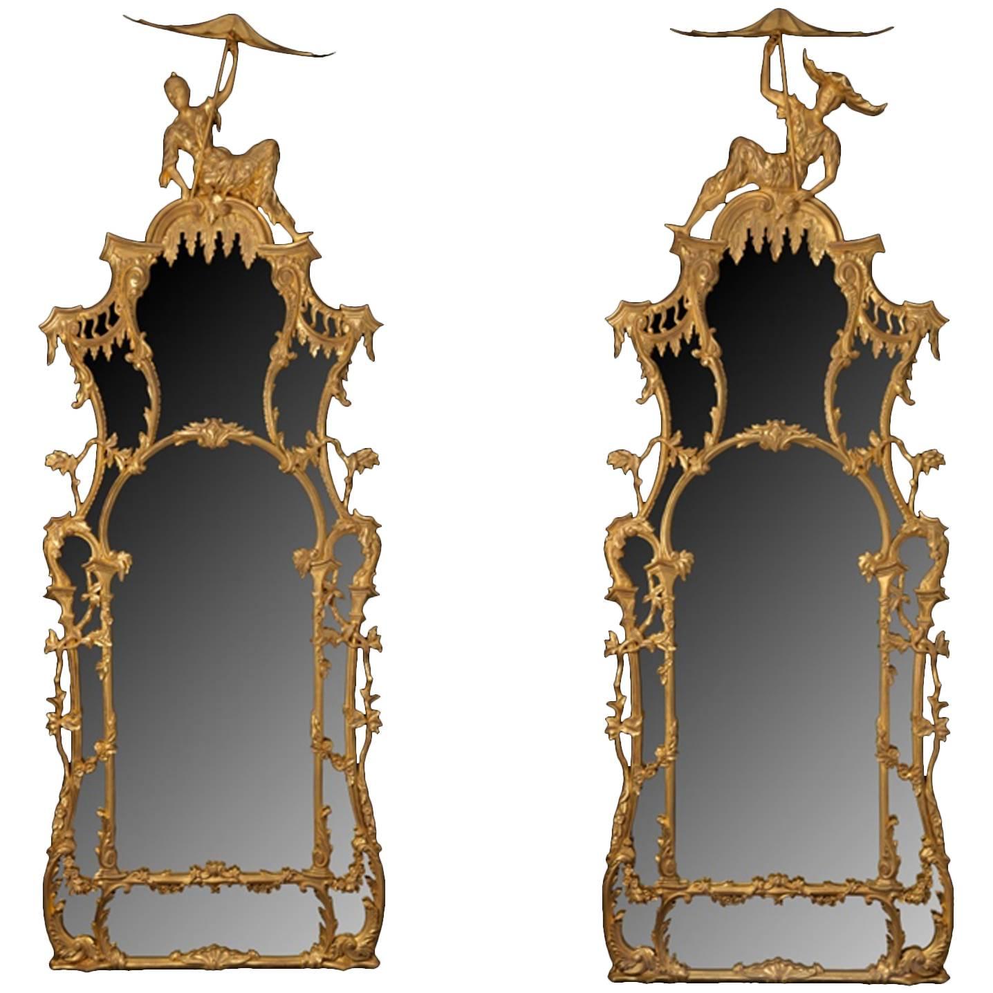 Hector Pagoda Grand Scale Palace Mirrors For Sale