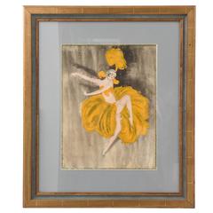 Art Deco Pencil and Water-Color Drawing of an Exotic Dancer, 1930s 12