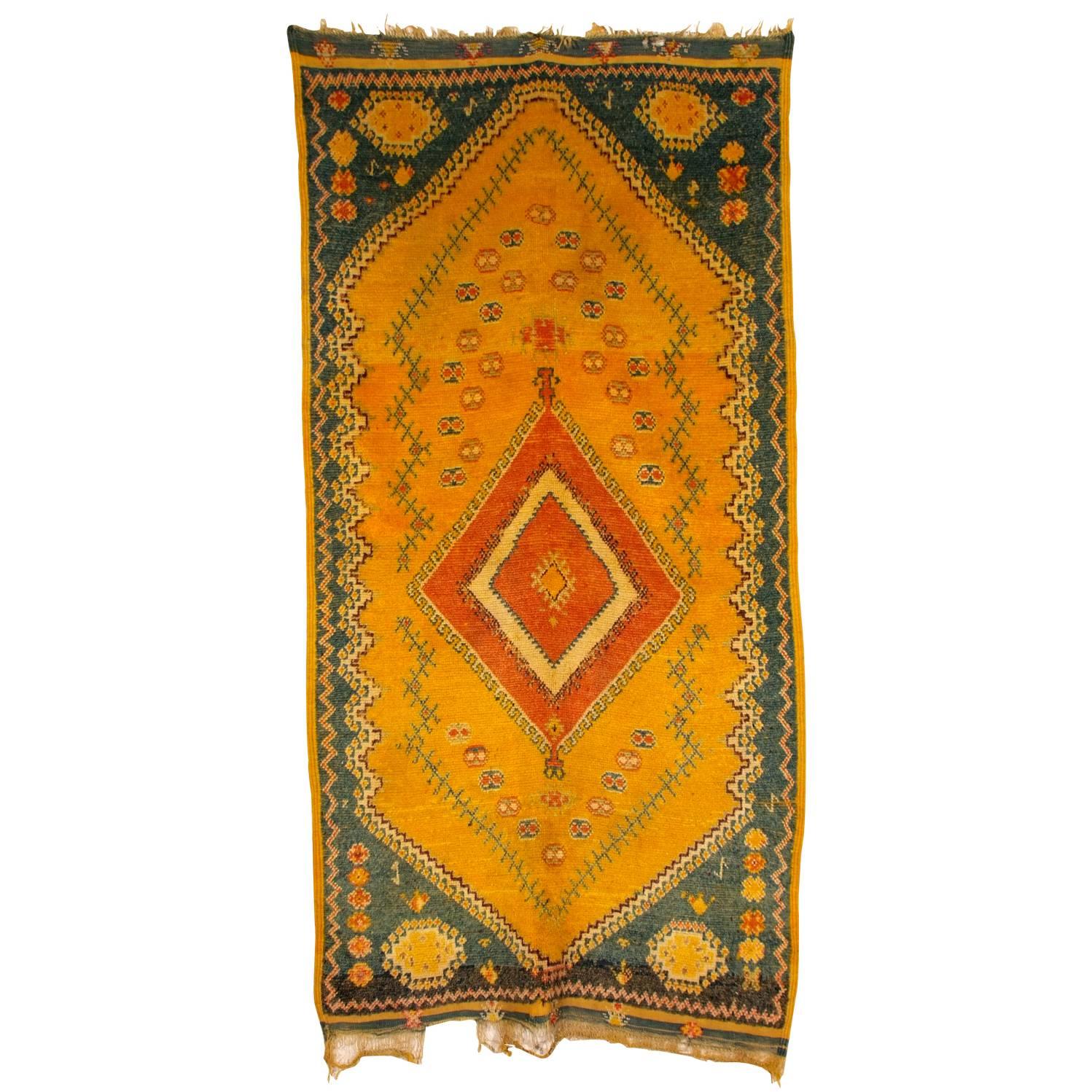 20th Century Taznakht Moroccan Wool Carpet  For Sale