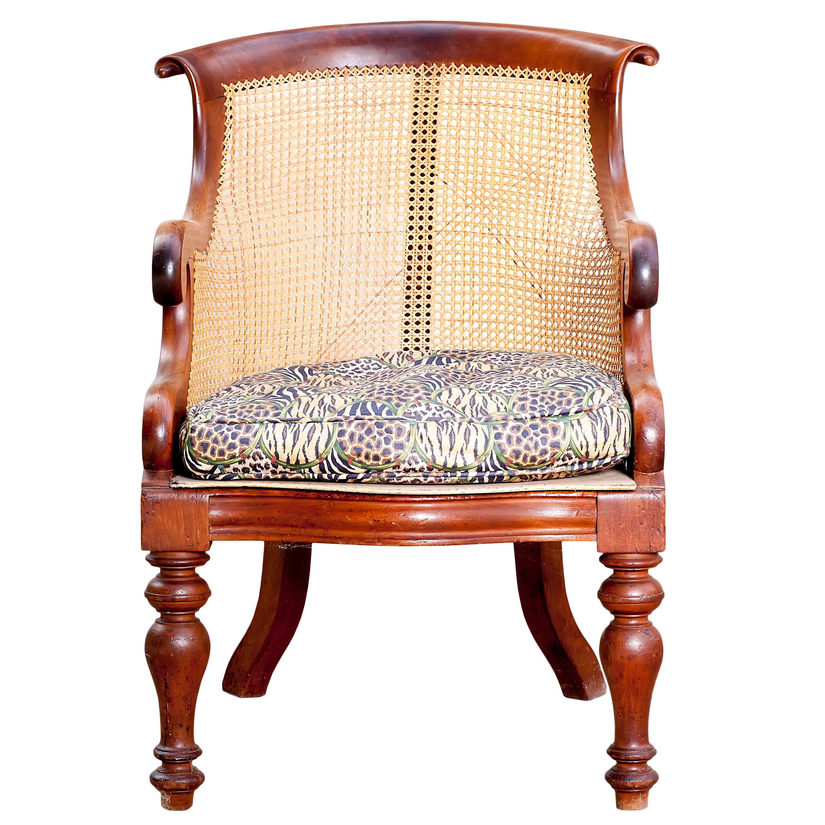 A pair of English Mahogany Antique Caned Chairs