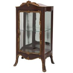 Antique French Wood and Gilt Curio Cabinet