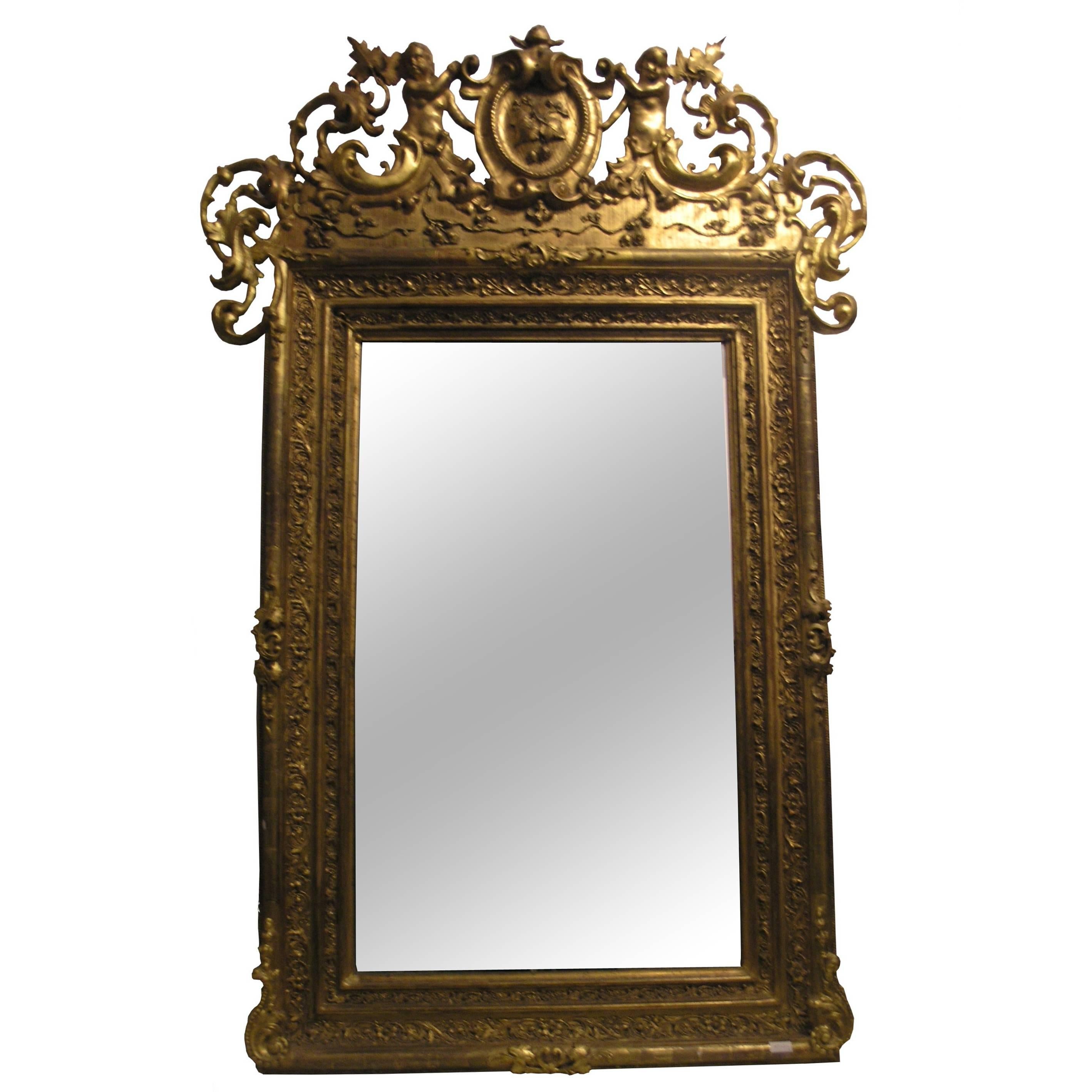 Antique Mirror Decorated with Golden