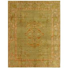 Antique Turkish Oushak Carpet 11