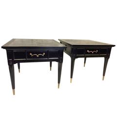 Retro Pair of Ebonized Side Tables by American of Martinsville