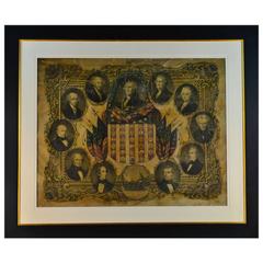 Antique Lithograph of the First 11 U.S. Presidents, Philadelphia, 1846