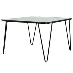 A. Bueno de Mesquita for Spurs Glass and Metal Side Table