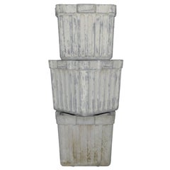 French Square Ribbed Box Planters by Eternit